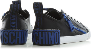 Moschino Maxi Logo Zip Sneaker Black Blue
