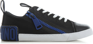 Moschino Maxi Logo Zip Sneaker Black Blue