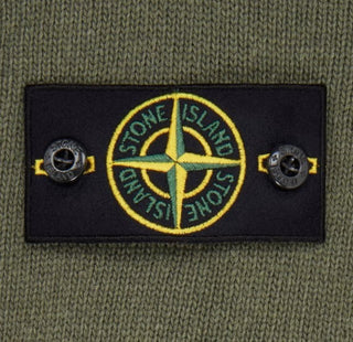 Stone Island Logo Patch Crewneck Knitted Jumper Olive